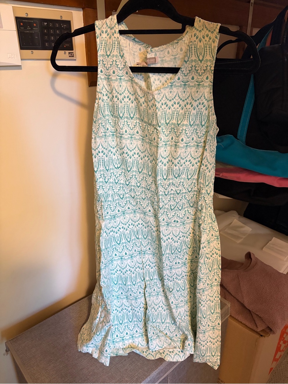 Forever 21 Teal Paisley Sleeveless Dress